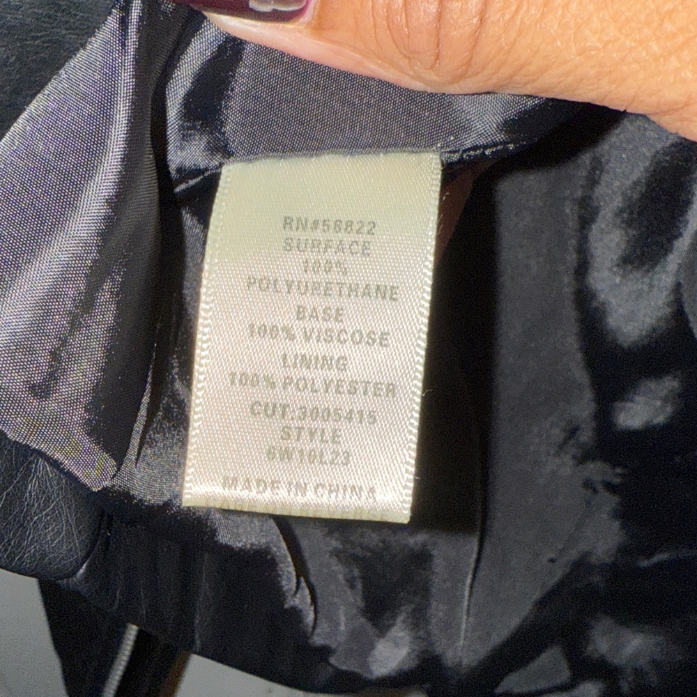 Women's Black Faux Leather Jacket - Picture 4 of 5